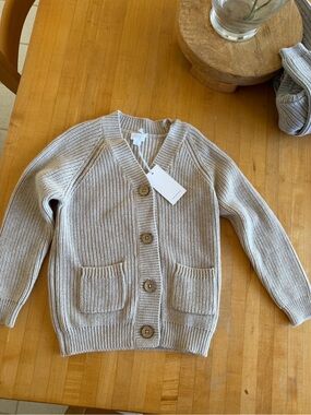 Jamie Kay Neutral Ribbed Button Cardigan unisex brand new